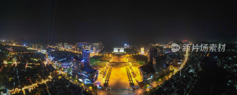 湘西吉首市政府吉首世纪广场夜景全景图