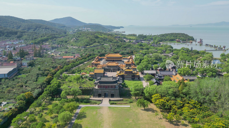 航拍江苏无锡三国水浒景区5A景区