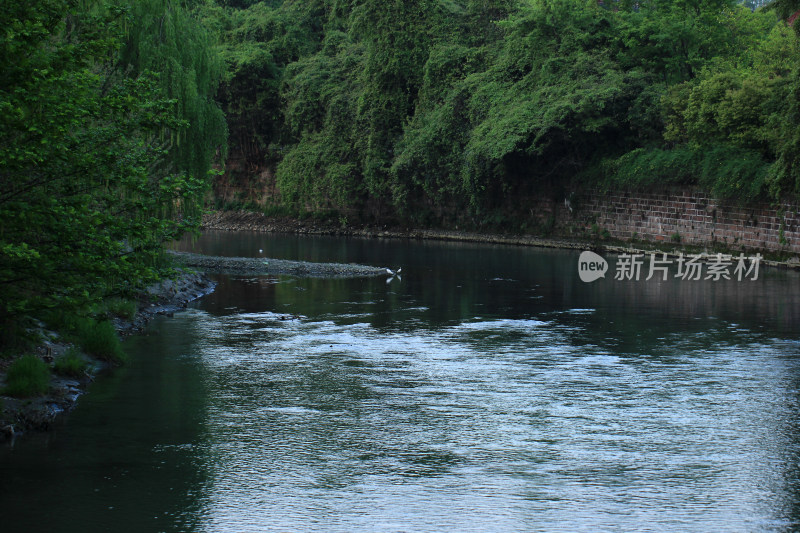 四川成都温江区江安河生态漂流环境