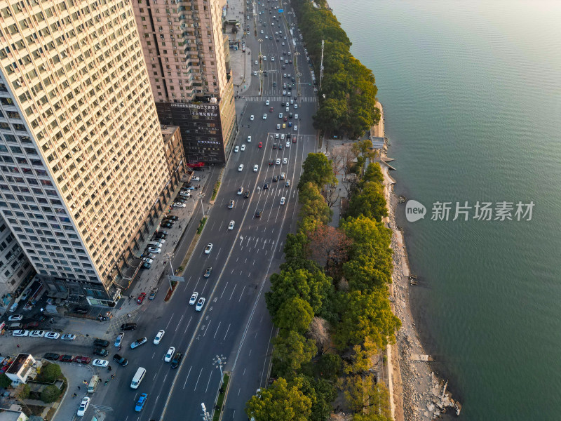 湖南长沙城市建筑高楼交通航拍摄影