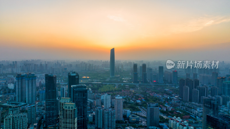 武汉汉口城市夕阳