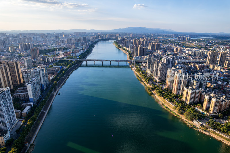 湖南衡阳城市夏天航拍风光