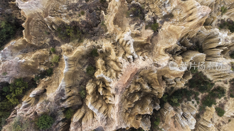 壮观的土林地貌鸟瞰全景