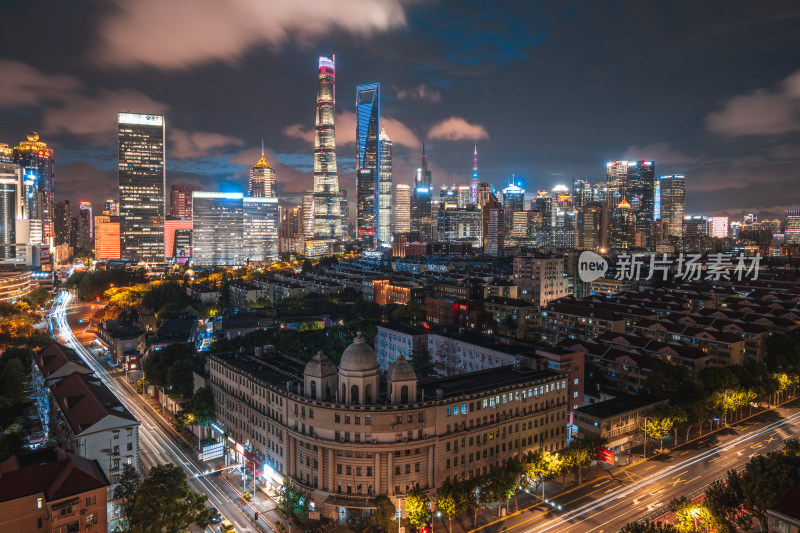 上海 城市 陆家嘴夜景 金融 发展