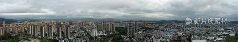 广东东莞：航拍暴雨过后的清溪镇城市风光