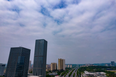湖北荆门新城城市建设航拍图