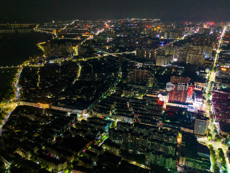 抚州夜景航拍图