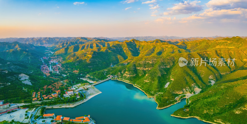 山东青州泰和山风景区绿水青山风景航拍