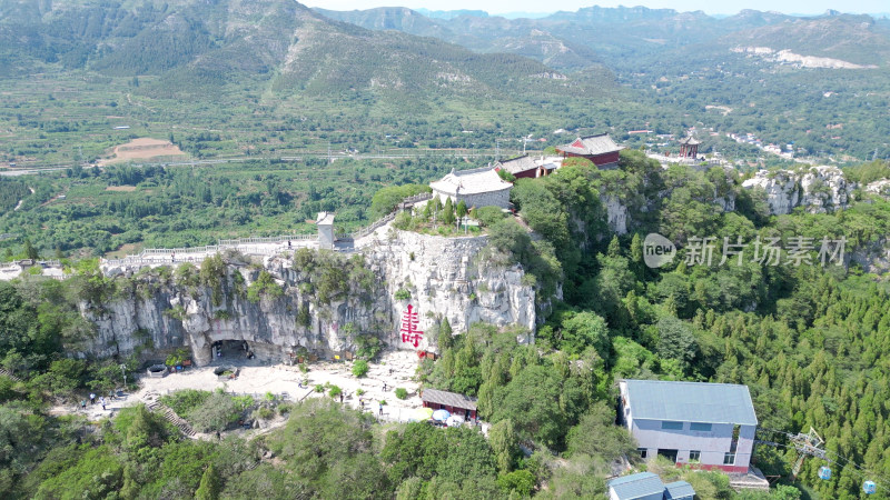 航拍山东潍坊青州云门山风景区