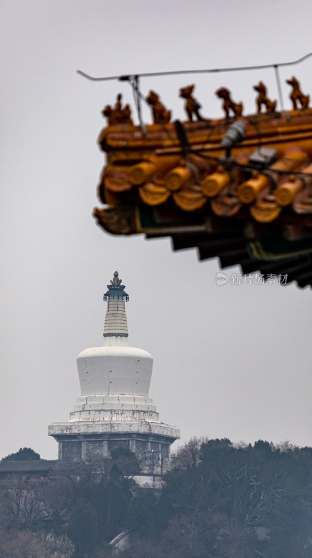 北京北海公园白塔建筑景观