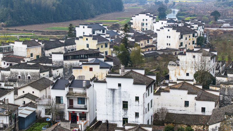 江西婺源思溪延村油菜花航拍