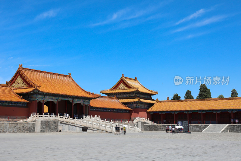 蓝天下的故宫红墙黄瓦中式皇家宫殿古建筑