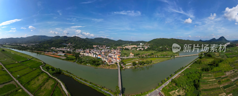 航拍韶关武江龙归自然风景全景