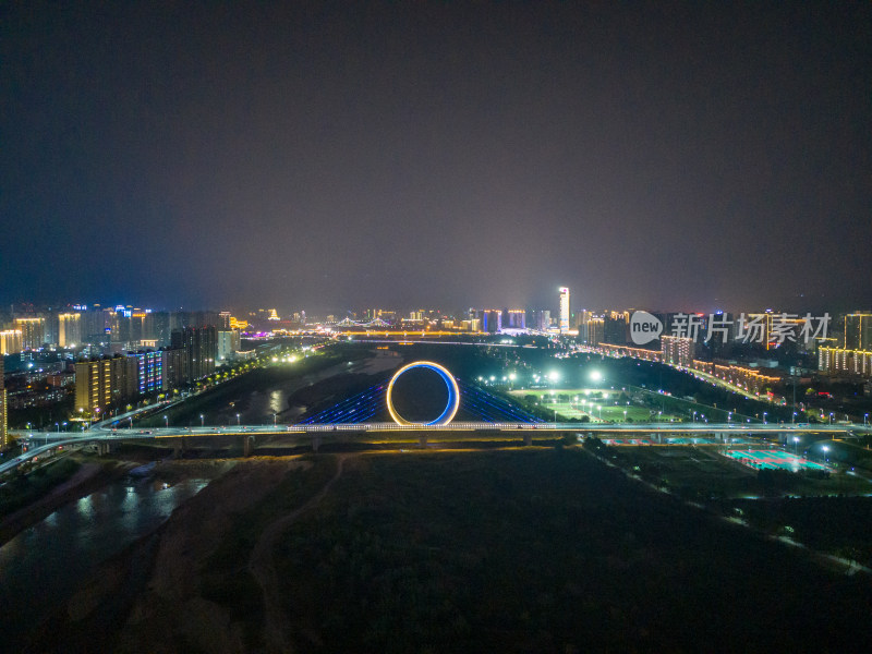 陕西宝鸡城市风光航拍图