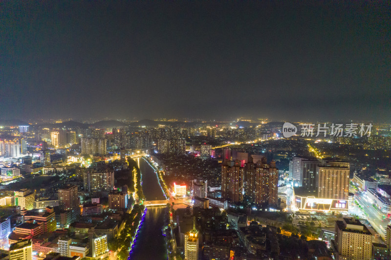 江苏徐州城市夜景航拍图