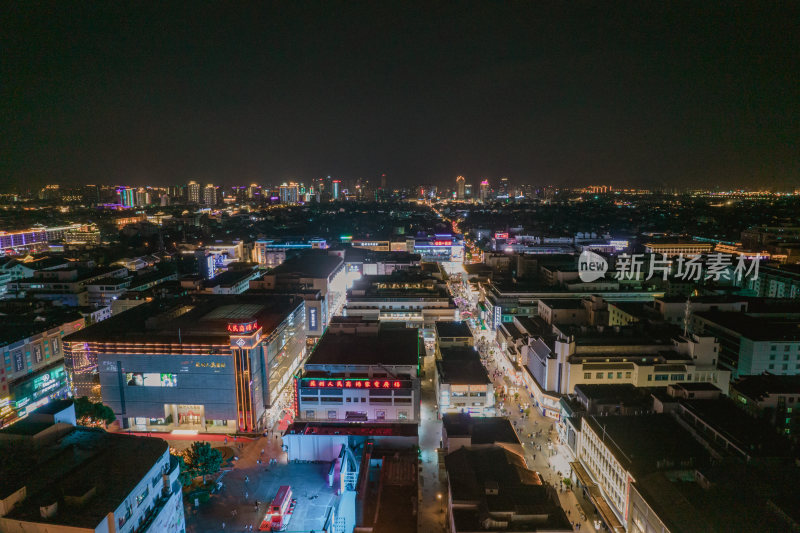 航拍江苏苏州夜景苏州大景苏州建设