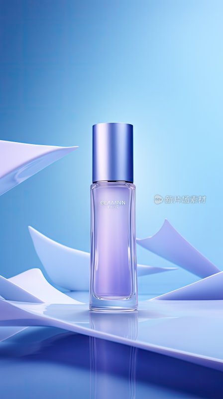 紫色奢华美业化妆品广告展示样机