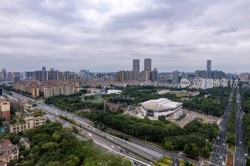 广东中山市城市建设航拍摄影图