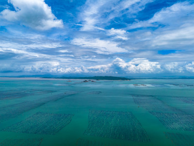 蓝色海洋大海航拍图