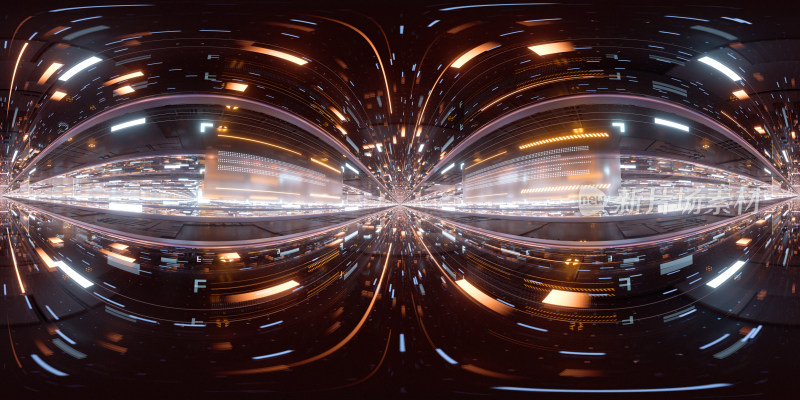 科技感网络空间隧道360度无缝VR全景图
