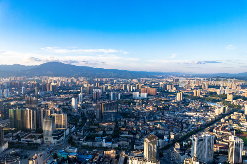 湖南怀化城市风光航拍图