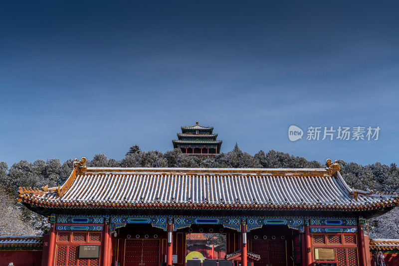 北京景山公园雪景