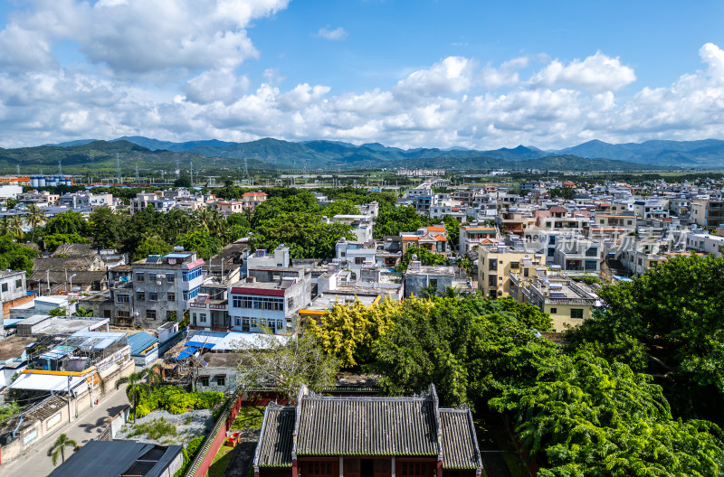 海南三亚崖州古城高视角历史文化航拍全景