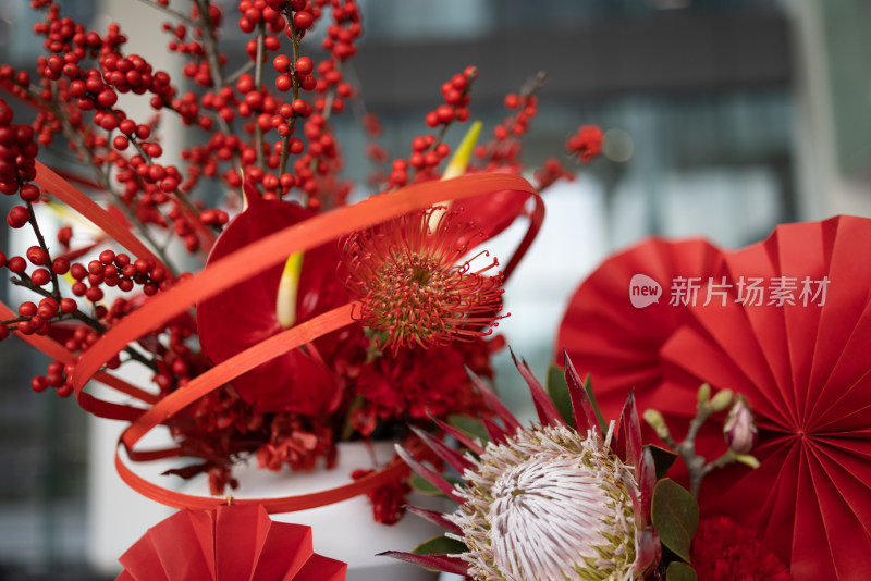春节的红色新年装饰
