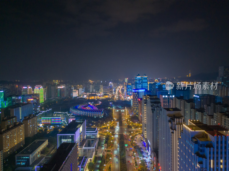 青海西宁海湖新区cbd夜景