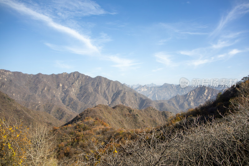 北京慕田峪秋日山脉壮阔景色