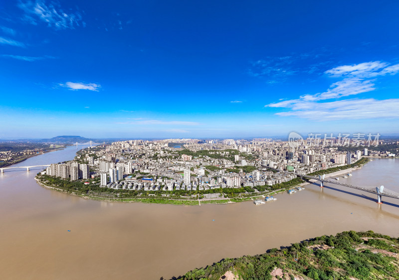 泸州城市风光航拍全景图