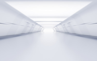 白色科技感隧道3D渲染