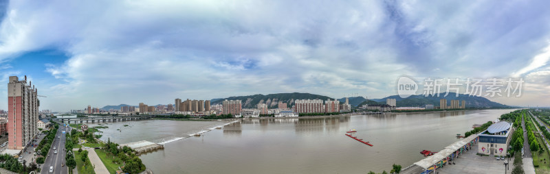 河南宜阳城市风景航拍全景图