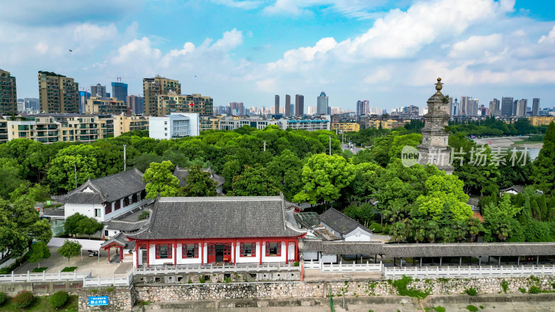 湖北荆州城市风光航拍图