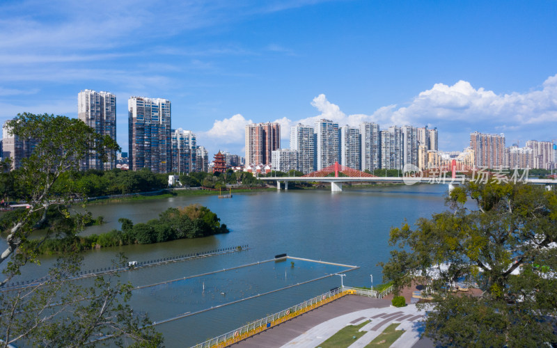 漳州市区航拍风光全景