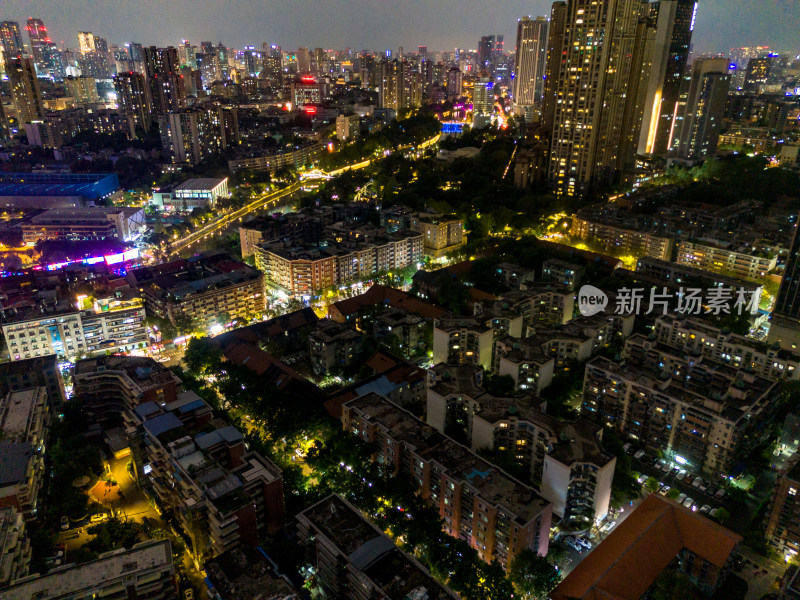 成都夜景交通航拍图