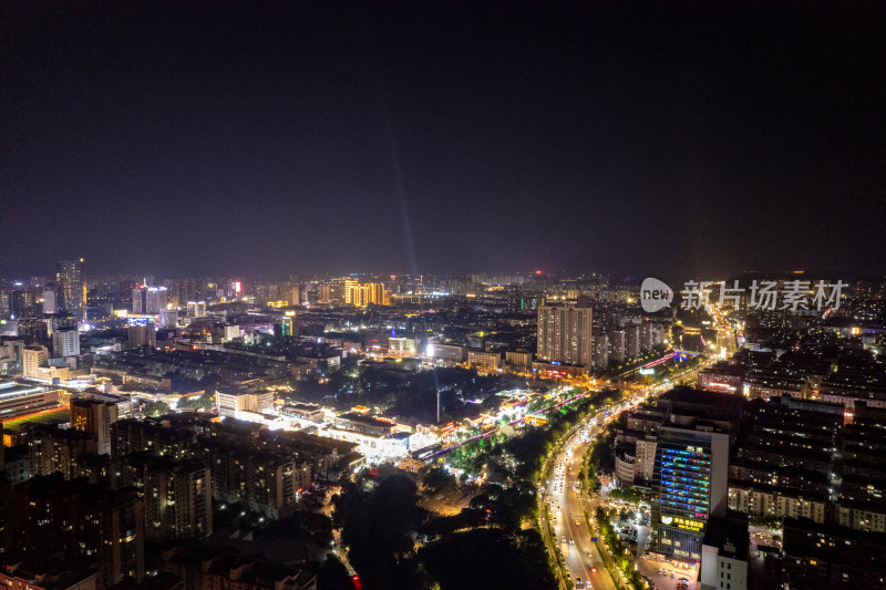 连云港夜景航拍图