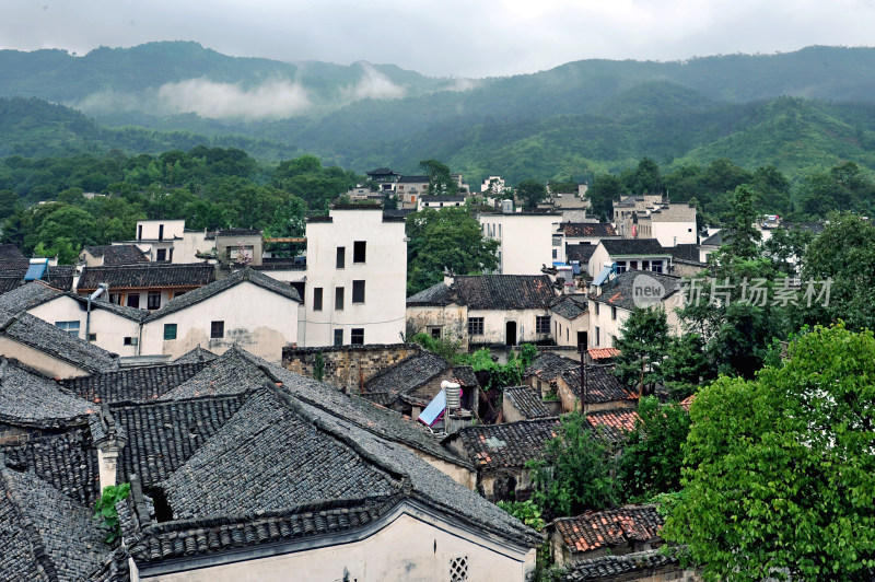 古色古香的传统古建筑屋檐 安徽查济古村