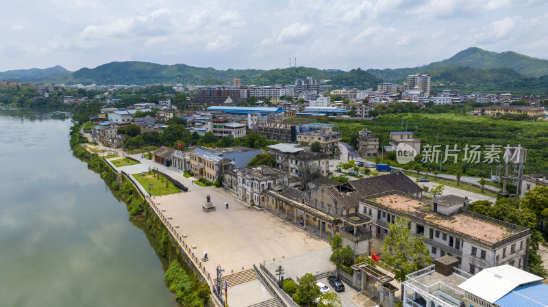 广东省梅州市松口古镇景区航拍