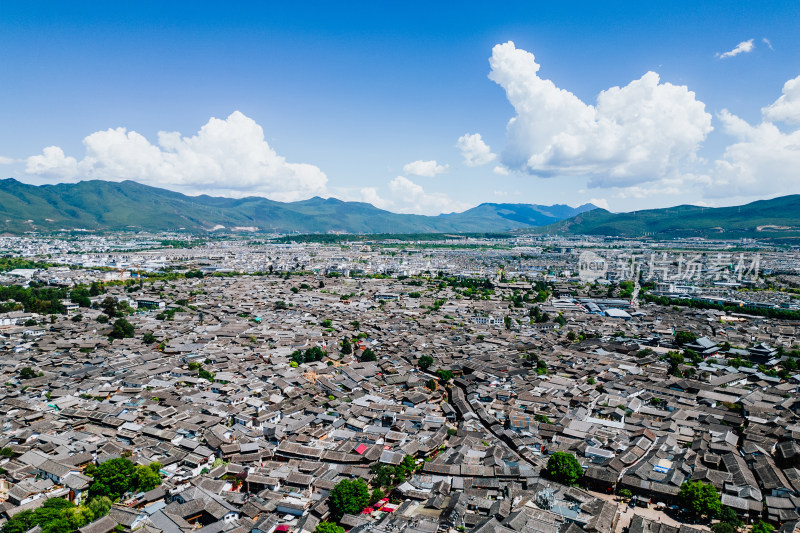 丽江古城航拍城景