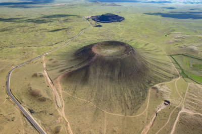 内蒙古乌兰布统乌兰哈达黑色火山群航拍