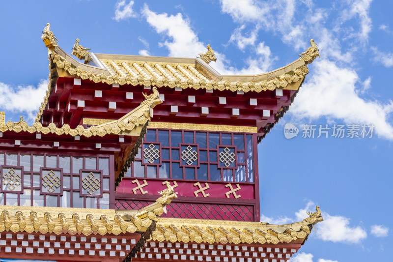 阿坝州松潘县川主寺藏族寺庙一角