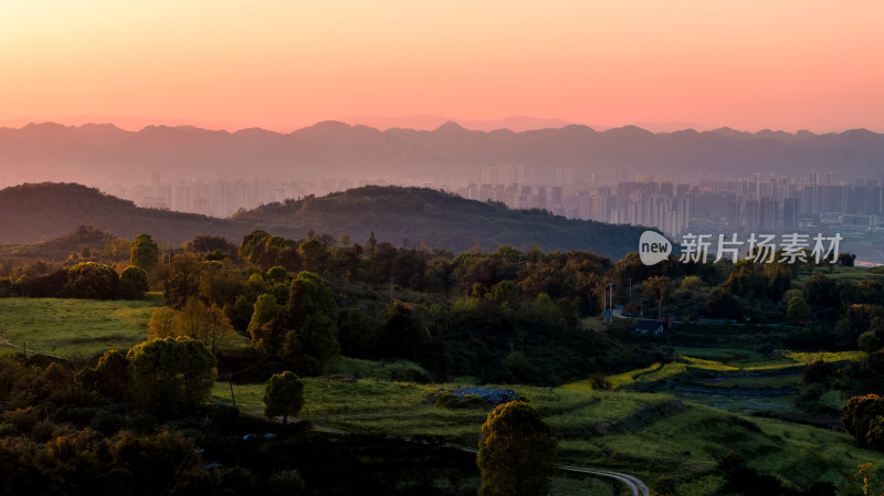 重庆科学城科学公园日落与夕阳