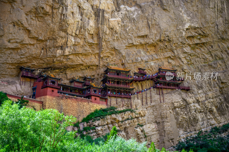 山西省大同市浑源县恒山悬空寺景区风光