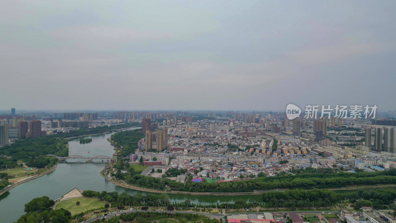 航拍河南漯河沙澧河风景区