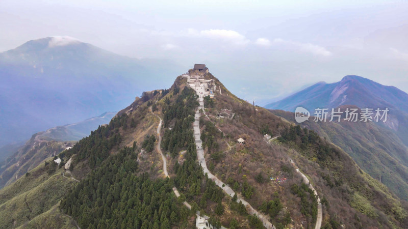 航拍湖南南岳衡山祝融峰5A景区