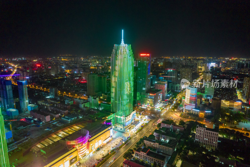 河北保定城市夜景灯光航拍摄影图