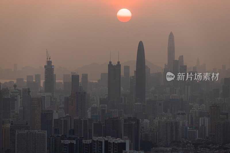 深圳城市风光晚霞