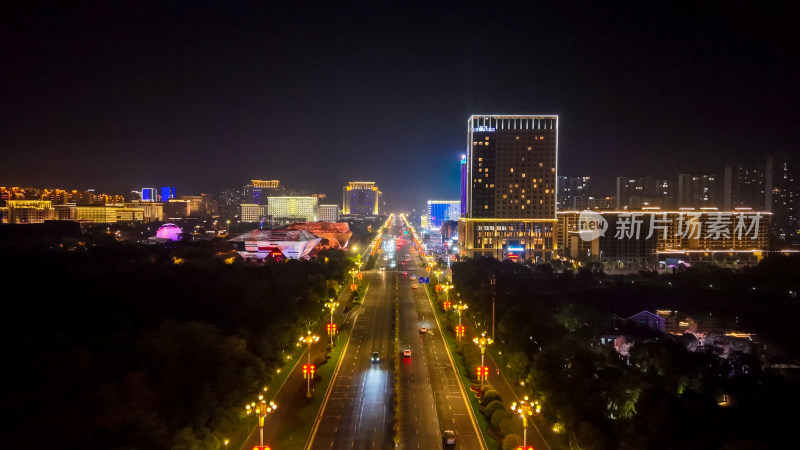 江西上饶城市夜景灯光航拍