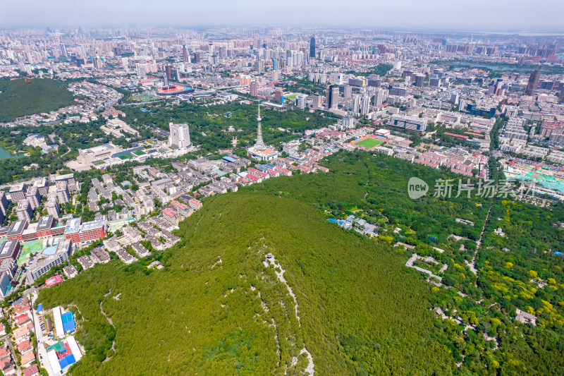 山东济南城市建设风光航拍摄影图